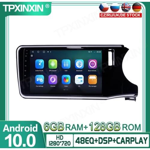6+128G Android For Honda City Grace 2014-17 Car Multimedia Player GPS Navigation Head Unit Auto Radio Audio Stereo Tape Recorder