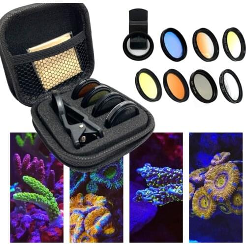 Fish Tank Mobile Phone Camera Lens Filter 4 In 1/6 In 1/7 In 1 Filter Coral Reef Aquarium Photography