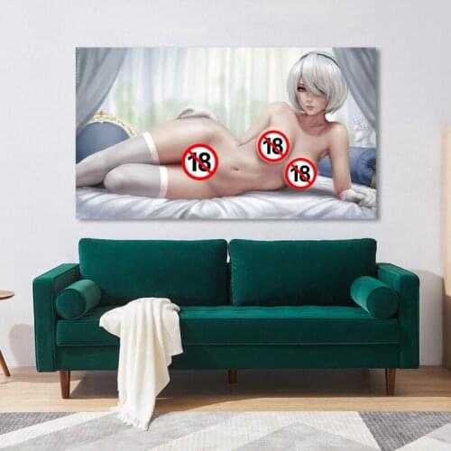 Sexy Girl Topless Anime Posters Wall Art Canvas Print Paintings For Home Decor Adult Gift