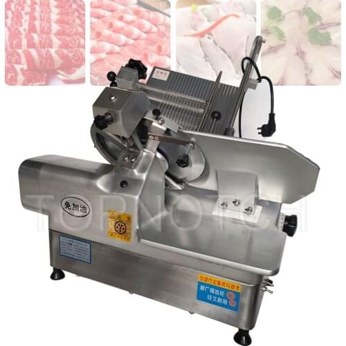 Commercial Mutton Roll Slicer Automatic Slicer Freezing Meat Mutton Beef Roll Slicer Stainless Steel Meat Slicer Electric Food S