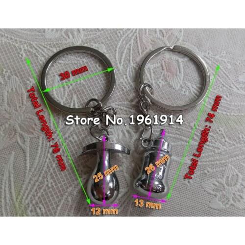 Free shipping 100sets=200pcs/lot metal pacifier and feeding bottle key chain favors baby shower souvenirs, party giveaways