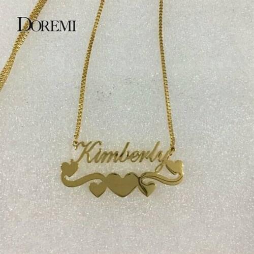 DOREMI Box chain Chain Custom Name Necklace with Heart Personalized Symbol Necklaces for Women Stainless Steel Custom Jewelry
