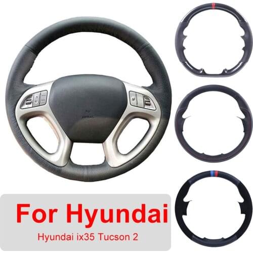 DIY Car Steering Wheel Cover Customized For Hyundai ix35 Tucson 2 2011-2015 Leather Braiding Cover For Steering Wheel