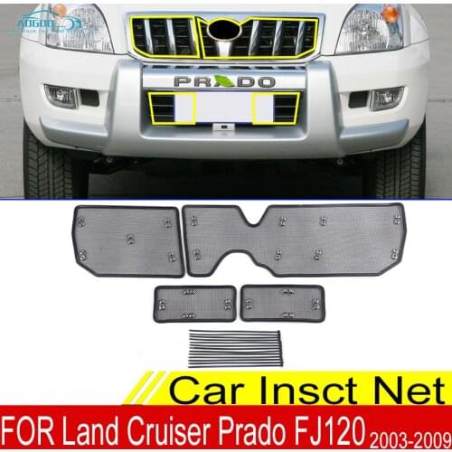 For Toyota Land Cruiser Prado FJ120 120 2003-2009 Car Front Grille Insert Net Screening Mesh Water Tank Engine Protection Parts