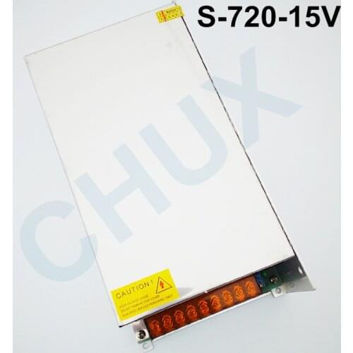 Switching Power Supply 720W DC 15V 48A 110 or 220V AC to DC 15V SMPS For LED Strip Display Light CNC CCTV free shipping