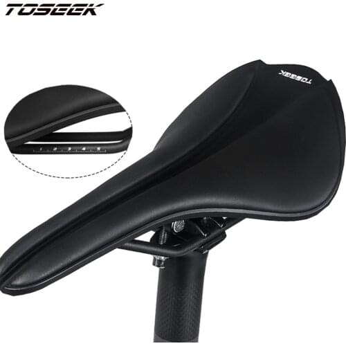 TOSEEK EVA+Microfiber Leather Saddle Mountain Road Fixed Gear Bicycle Seat High Steel Plastic Chromium Molybdenum Steel Parts