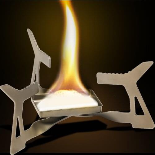 Lixada Ultralight Folding Camping Titanium Solidified Alcohol Stove Outdoor Stove Alcohol Burner for Outdoor Camping Hiking