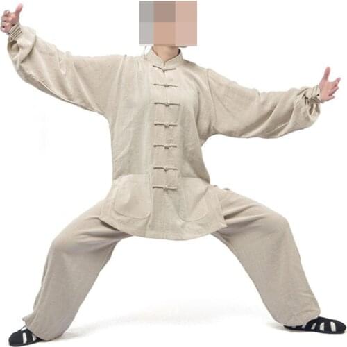 Linen unisex kung fu tai chi suits uniforms clothes wudang Martial arts clothing