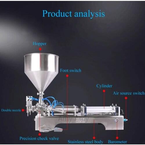 New paste liquid dual purpose filling machine for tomato butter peanut butter olive oil pneumatic filling machine 20W