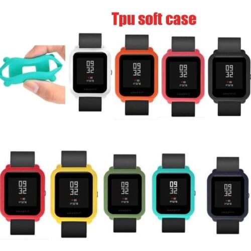 2018 Soft TPU Protective Silicone Full Case Cover For xiaomi Huami Amazfit Bip pace Youth Watch SmartWatch Wristband Sport