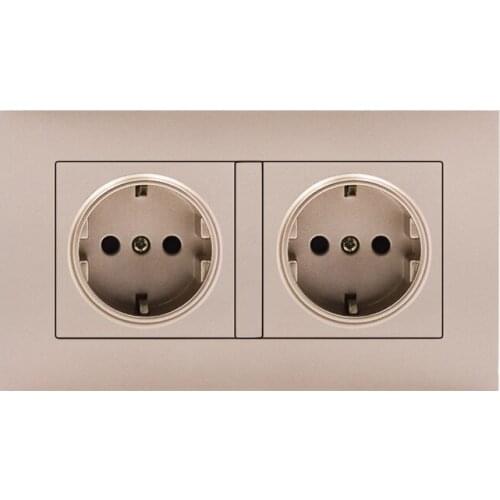 146 Type EU Wall Socket PC Panel Double Socket Frame 146mm * 86mm Outlet Home Decor Fit for Rectangular Installation Box