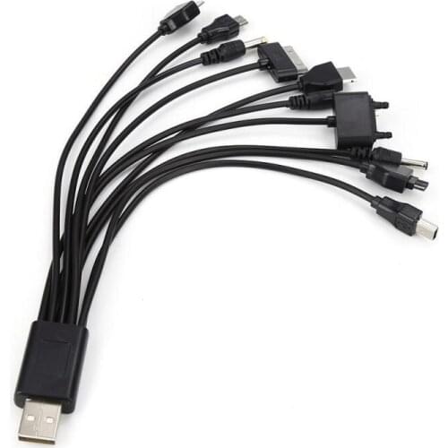New Travel Cable 10 In 1 USB 2.0 Multi Charger Usb Cables For Mobile Phones Cord For LG KG90 Nokia For Motorola SAMSUNG