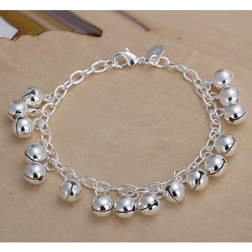 Charm fashion beautiful High quality Women lady chain Silver color Jewelry Bracelets stamped , free shipping H056