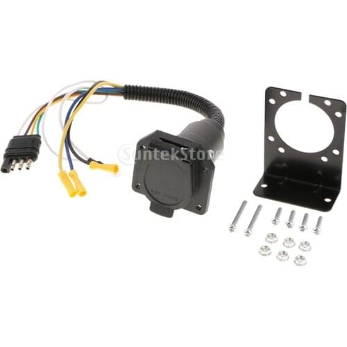 Perfeclan 7 Pin Trailer Plug Adapter Universal For Truck/ Car Converter