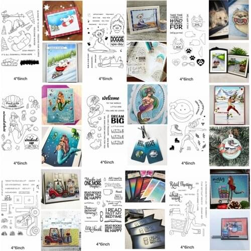 Animals Human Mermaid Sentence Words Shopping Car Skating Clear Silicone Stamps Make Funny Cards Scrapbook Craft New Template