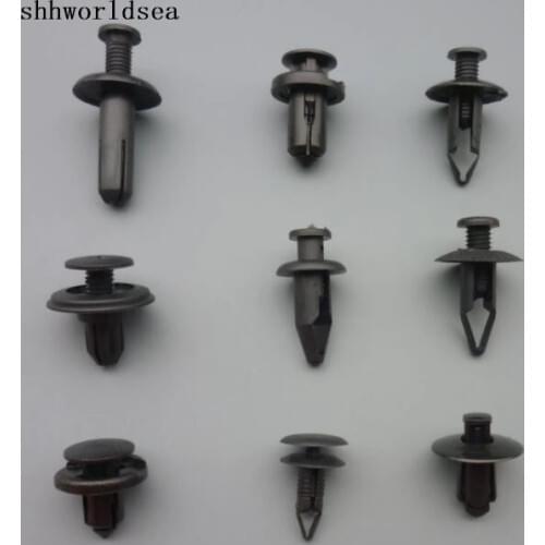 Shhworldsea 100pcs bumper fascia push type retainer body side moulding interior trim push type retainer for nissan for mazda