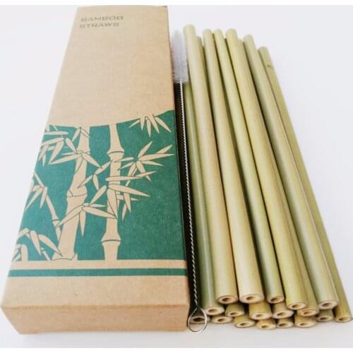 10 Pcs Bamboo Straw Reusable Straw 20cm Organic Bamboo Drinking Straws Natural Wood Straws For Party Birthday Wedding Bar Tool
