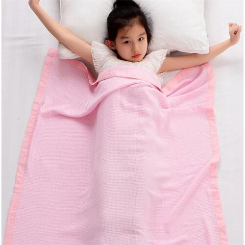 Super Breathable Bamboo Fiber Baby Blanket Solid Color Summer Cool Bamboo Fiber Kids Children Sleeping Blanket For Bed Pink Blue