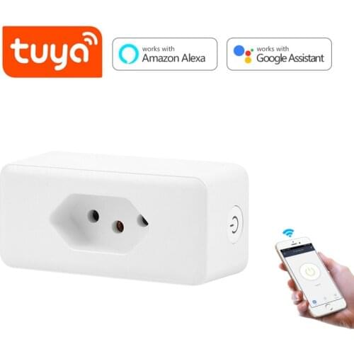 Tuya Wifi Smart Socket Brazil Plug 10/16A tuya/smart life APP Remote Control Voice Control Work With Alexa Google Home