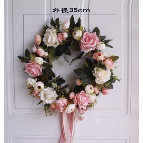 35cm rose wreath home decoration wedding decoration living room decoration gift Halloween Christmas