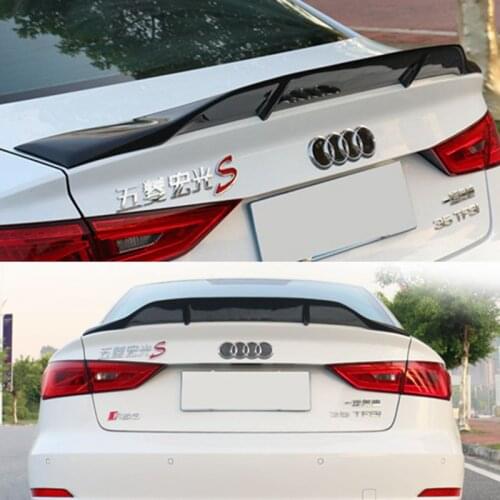 Rear Trunk Lid Car Spoiler Wings For AUDI A3 S3 2014-2019 Glossy Black Carbon Fiber Dedicated Tail Modified Ducktail Lip Wing