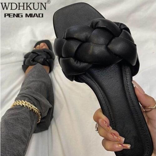 Women Sandals Style Summer Shoes for Women Flat Sandals Rubber Shoes 2020 Leather Slides Plus Size Soulier Femme