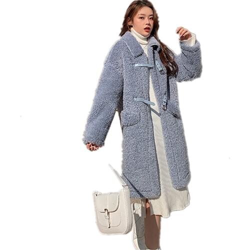 Medium length Womens Coat Fur Coat teddy Wool 2019 Autumn Winter New Fake Fur Coat Green Red Coat Gorgeous Edgy Stylish tops