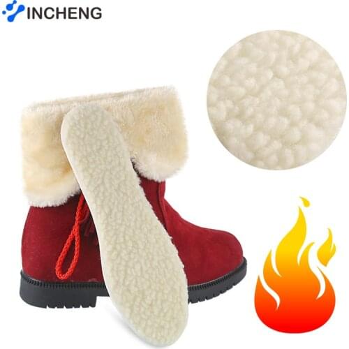Unisex Winter Heated Insoles Snow Boots Warm Soft Artificial Cashmere Thermal Shearling Shoes Pads Adult Wool Sole Inserts