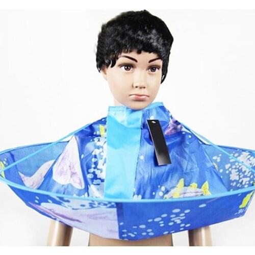 1pcs 60cm Haircut Gown Apron Salon Family Kids Haircut Umbrella Hairdresser Hair Cutting Capes Blue Cloak nylon Clothes