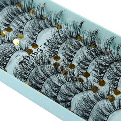 10 Pairs 3D Soft Faux Mink Hair False Eyelashes Crisscross Wispy Fluffy Lashes Extension Eye Makeup Tools Eye Lashes Extension