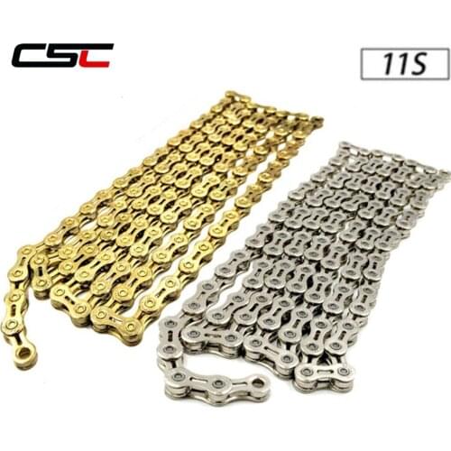 11 Speed Bike Chian 116 links 11s 22s 33s Road Bicycle Parts Durable Gold Golden Bicycle Chains