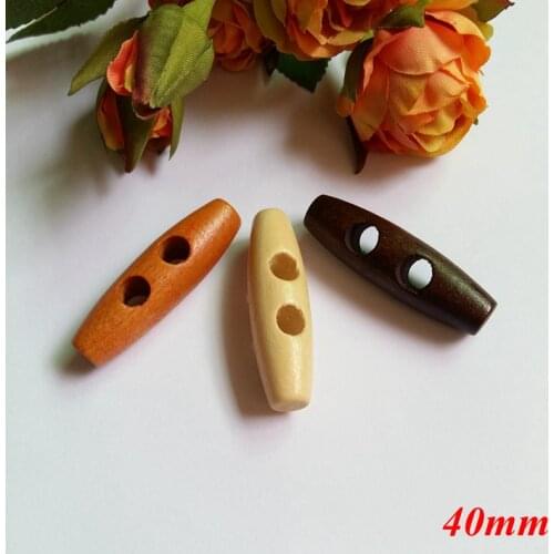 20PCs/pack 40*11mm Wooden Decorative Buttons Sewing 2Holes Wooden Overcoat Buttons Scrapbooking