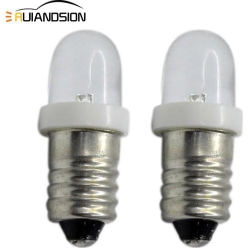 2x E10 3V 6V 12V 0.2W White Emergency Signal Indicator small F5 LED Bulb Light Bulbs Miniature Screw Base yellow blue red Green