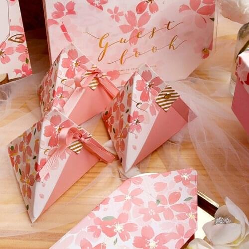 50pcs/lot European style cherry bronzing wedding product box baby shower candy box birthday party Packaging Boxes