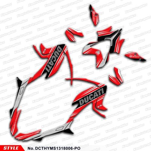 Aftermarket Waterproof Graphics for DUCATI Hypermotard Hyperstrada 821 939 2013 2014 to 2018, Style No.DCTHYMS1318006-PO