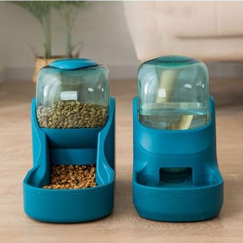 Dog Cat Automatic Feeder Safety Water Drinker Food Dispenser Pet Feeding Bowl