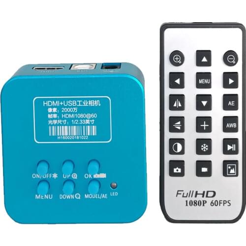 Free shipping 20MP Full HD 1080P 60FPS HDMI USB Industrial digital Microscope Camera for microscopio BAG Smartphone IC repair