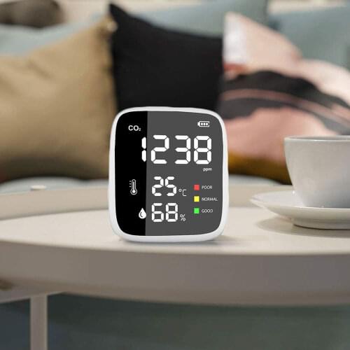 Indoor CO2 Meter, Temperature and Relative Humidity Carbon Dioxide Detector, Air Quality Monitor, NDIR Channel Sensor 0~5000ppm