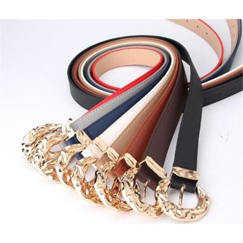 Big Round Metal Buckle Waistband 106cm*3cm PU Band Women Solid Belts Female Fashion Lady Girdle
