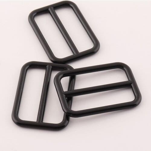 Black Adjuster Buckles 6pcs 25mm Zinc Alloy Release Belt Strap Slider Fastener Bag Hardware