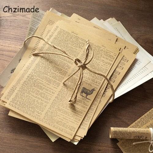 Chzimade 57Pcs/lot Vintage Letter Paper Packs For Junk Journal Diary Scrapbooking Decoration Background Paper Crafts