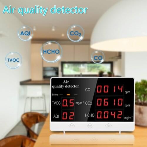 Digital Air Quality Detector Multifunctional CO Co2 HCHO TVOC Gas Detector High Accuracy Monitor Analyzer for Home Car Factory