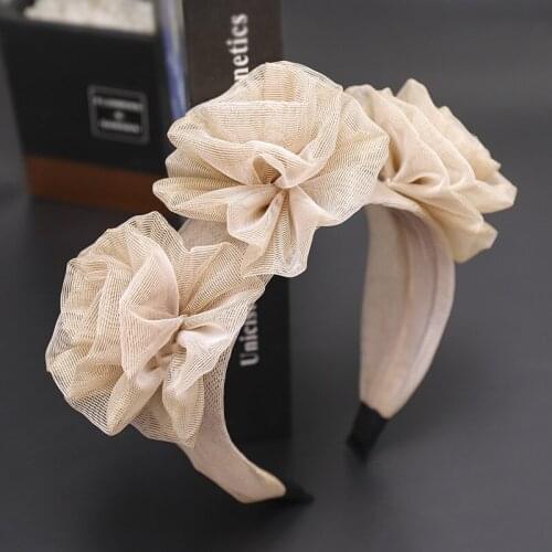 Elegant Lace Flower Headband Bezel Turban Hairband Girls Knot Hair Circle Bow Hair Accessories Headwear Bohemia Women Fashion