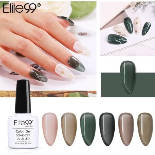 Elite99 10ML Galaxy Gray UV Nail Gel Polish Soak Off Pure Color Grey Series Gel Lacquer Hybrid Nail Primer Gel Varnish Manicure