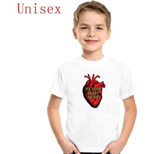 Fix Your Heart Or Die Twin Peaks T-Shirt children Novelty kids Short Sleeve Harajuku Latest popularity boy clothes girl clothes