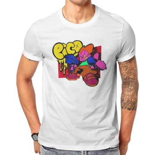Pico Friday Night Funkin Singing Rapping Game Tshirt Top Cotton Plus Size Ofertas Mens Streetwear Harajuku Men T shirt