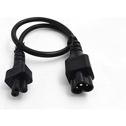 Black 0.5M Copper CE certificed IEC320 C5 to C6 extension cord high quality C5 plum chassis PDU server electrical AC power cable