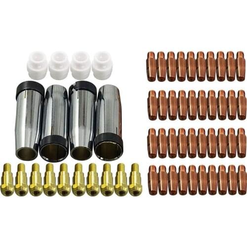 Contact Tip Conical Gas Nozzle Tip Holder & 24KD MB24 MIG Welding Torch 59Pcs