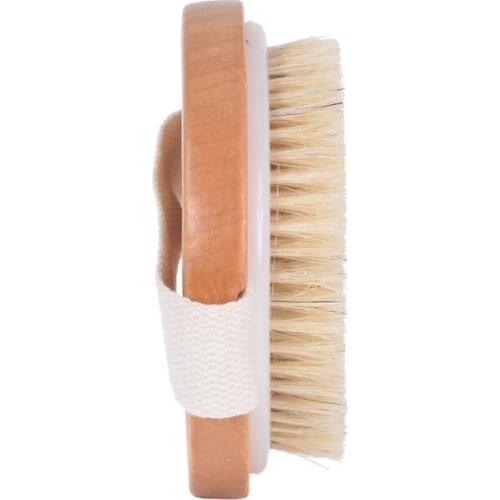 Round Natural Horse Hair Body Brush without Handle Dry Skin bath Shower SPA Massage Brushes LX7421