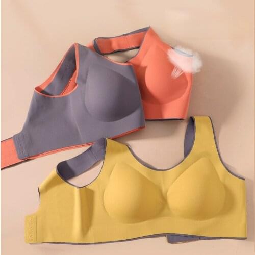 Latex Seamless Bra Push Up Bralette Underwear Bras For Women Cooling Gathers Shock-proof Female Intimate Comfortable Bra